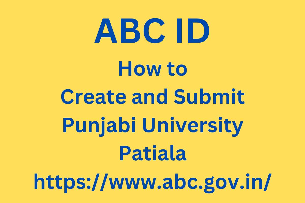 How to Create ABC ID Punjabi University Patiala heading image