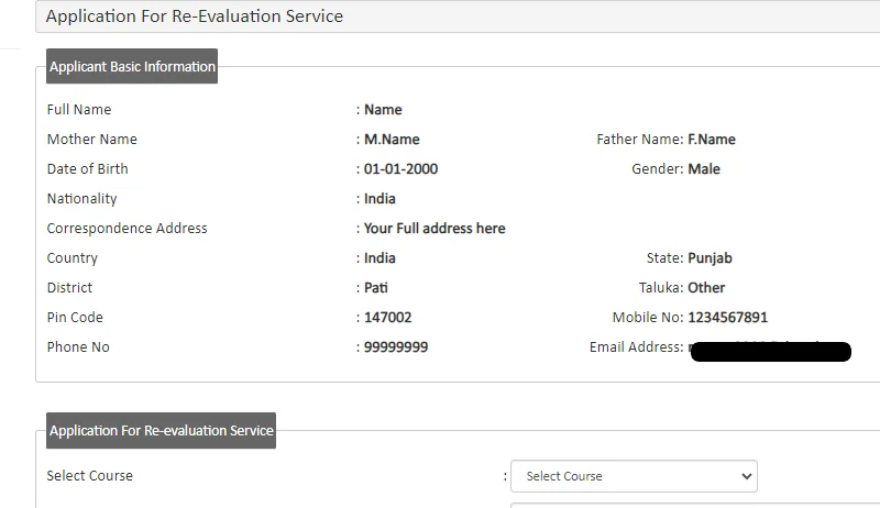 How to fill Revaluation Form Punjabi University Patiala Image-14