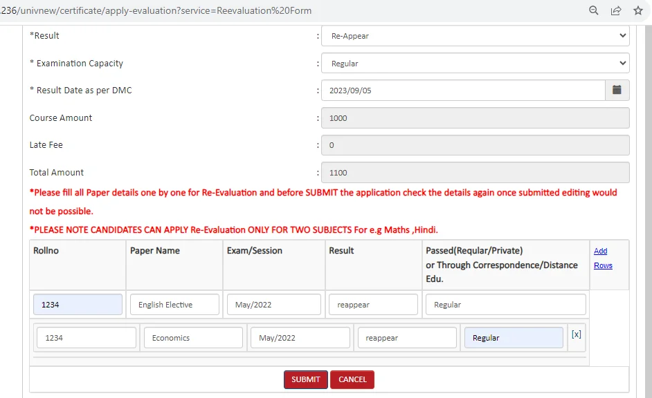 How to fill Revaluation Form Punjabi University Patiala Image-17