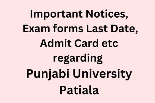 Important Circulars Examination Branch Punjabi University Patiala heading image